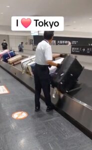 Luggage attendant in Japan