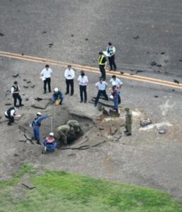 WWII bomb explodes