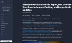 Palworld PS5 Launches in Japan